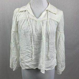 Eri + Ali Anthropologie white blouse collared top